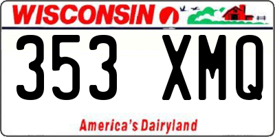 WI license plate 353XMQ