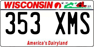WI license plate 353XMS