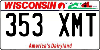 WI license plate 353XMT