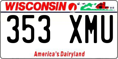 WI license plate 353XMU