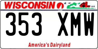 WI license plate 353XMW