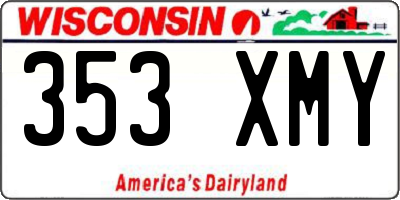 WI license plate 353XMY