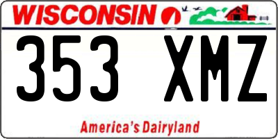 WI license plate 353XMZ