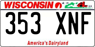 WI license plate 353XNF