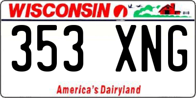 WI license plate 353XNG