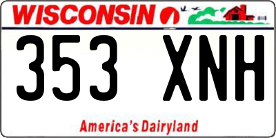 WI license plate 353XNH