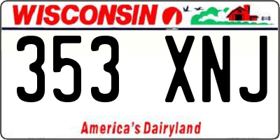 WI license plate 353XNJ