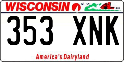WI license plate 353XNK