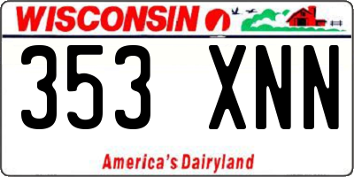 WI license plate 353XNN