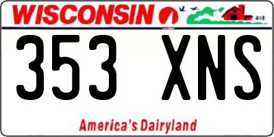 WI license plate 353XNS
