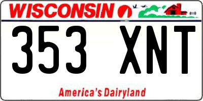 WI license plate 353XNT