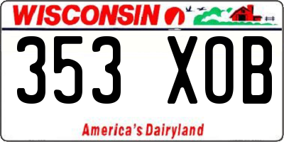 WI license plate 353XOB