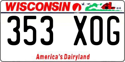 WI license plate 353XOG