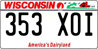 WI license plate 353XOI