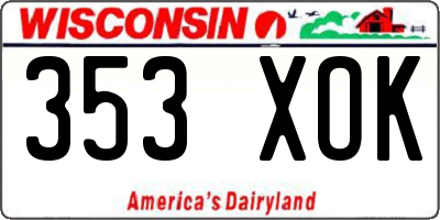 WI license plate 353XOK