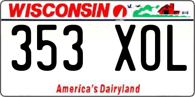 WI license plate 353XOL