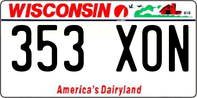 WI license plate 353XON