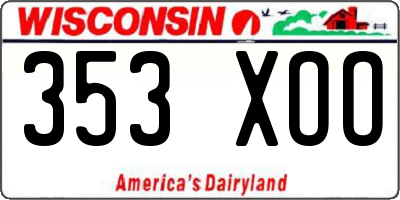 WI license plate 353XOO