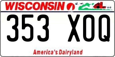 WI license plate 353XOQ