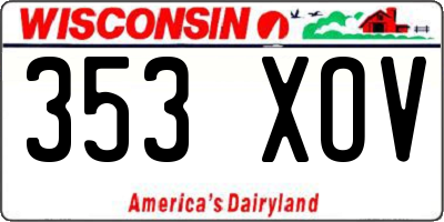 WI license plate 353XOV