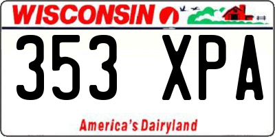 WI license plate 353XPA