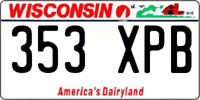 WI license plate 353XPB