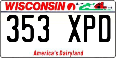 WI license plate 353XPD