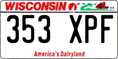 WI license plate 353XPF