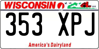 WI license plate 353XPJ