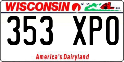 WI license plate 353XPO
