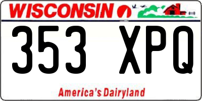 WI license plate 353XPQ