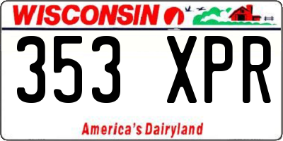 WI license plate 353XPR
