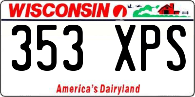 WI license plate 353XPS
