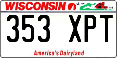 WI license plate 353XPT