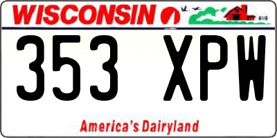 WI license plate 353XPW