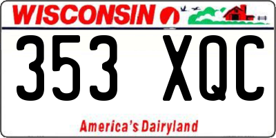 WI license plate 353XQC