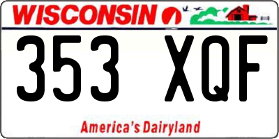 WI license plate 353XQF