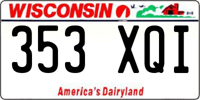 WI license plate 353XQI