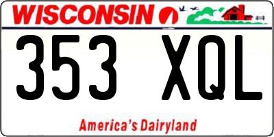 WI license plate 353XQL