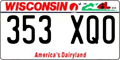 WI license plate 353XQO