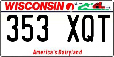 WI license plate 353XQT