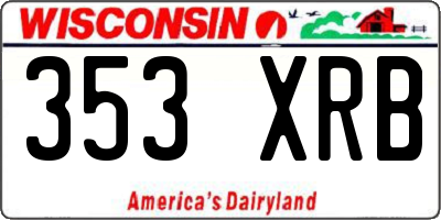 WI license plate 353XRB