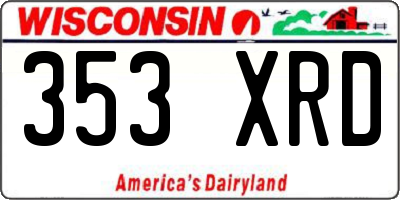 WI license plate 353XRD