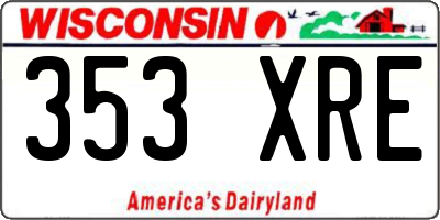 WI license plate 353XRE