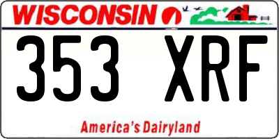 WI license plate 353XRF