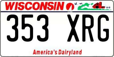 WI license plate 353XRG