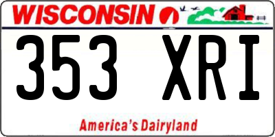 WI license plate 353XRI