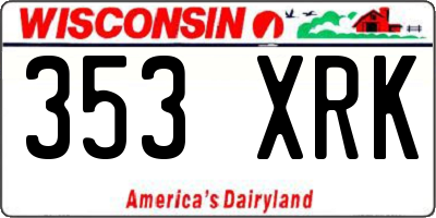 WI license plate 353XRK