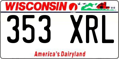 WI license plate 353XRL
