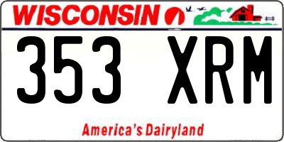 WI license plate 353XRM